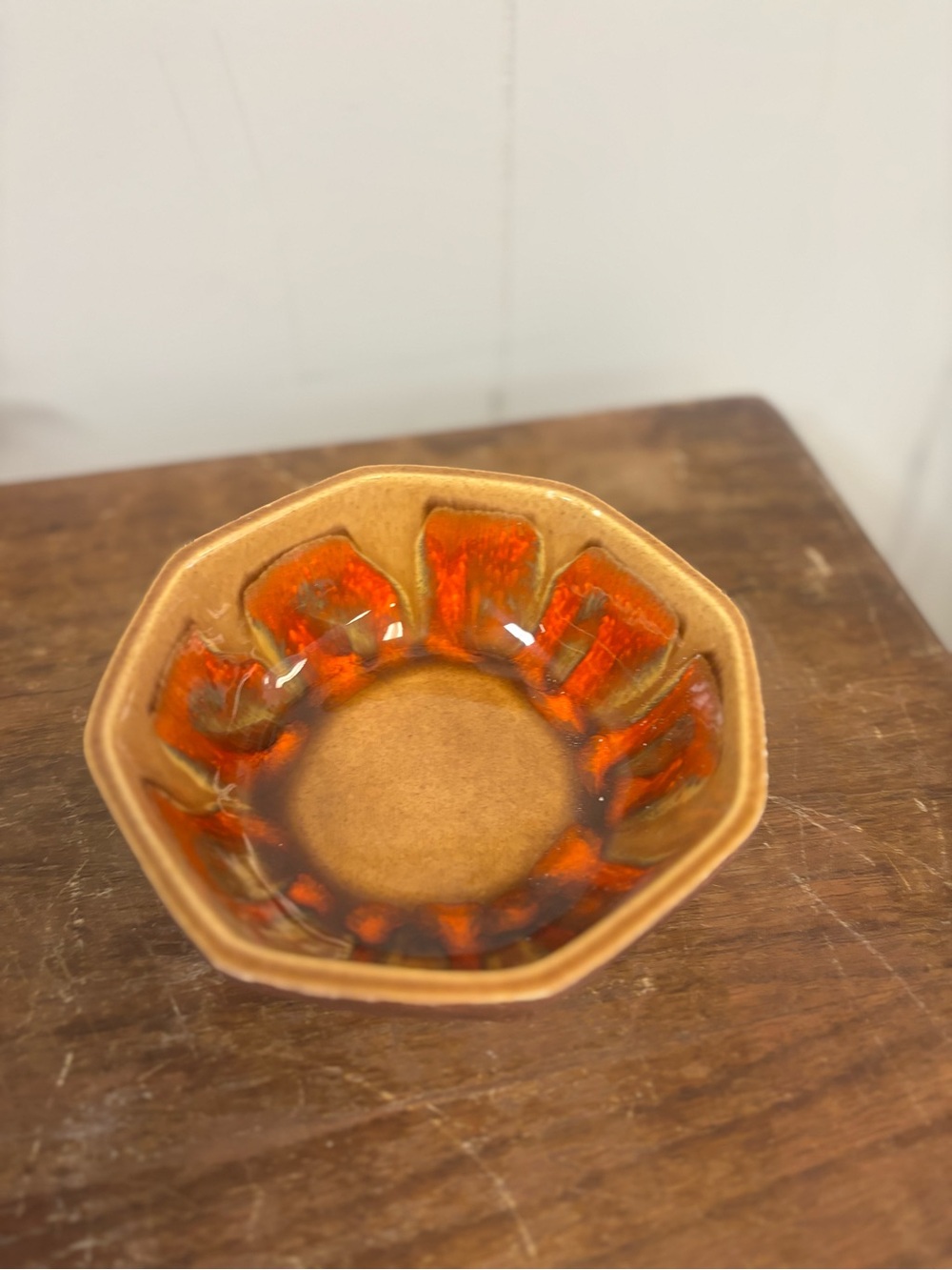 California Pottery Sequoia ware drip glaze bowl